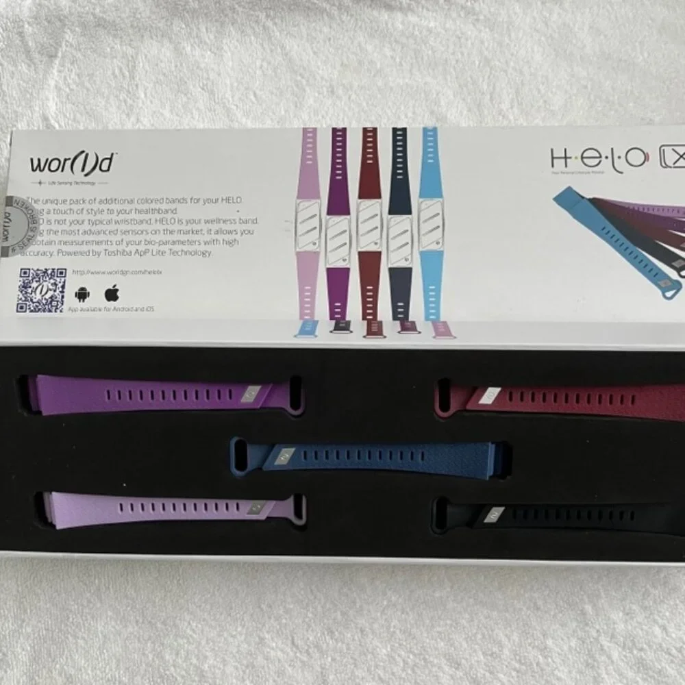Helo Fitness Tracker 5 Pack Multi-Color Bands